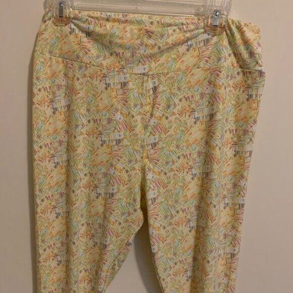 LulaRoe Tall & Curvy Leggings Pastel Geometric Full Length Large Tall - Picture 3 of 7